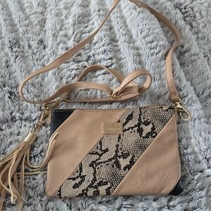 Coach Tan and Black Patterned Crossbody Bag